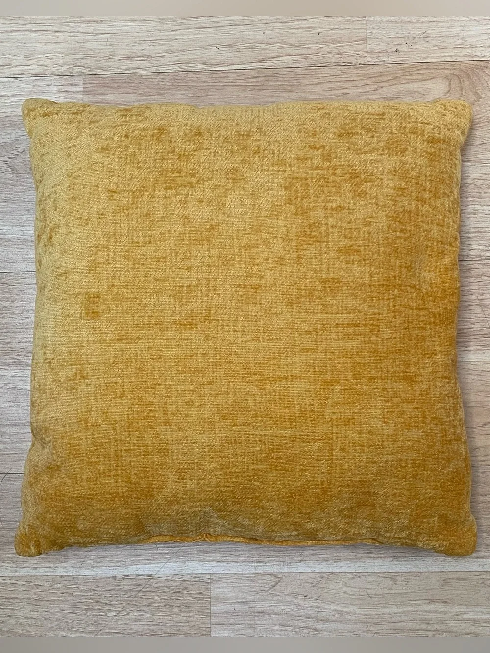 Velvet Throw Pillows Mustard Yellow Textured Square Silhouette Approx 17 x 17 In